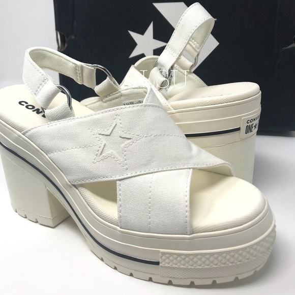 converse one star heel sandals